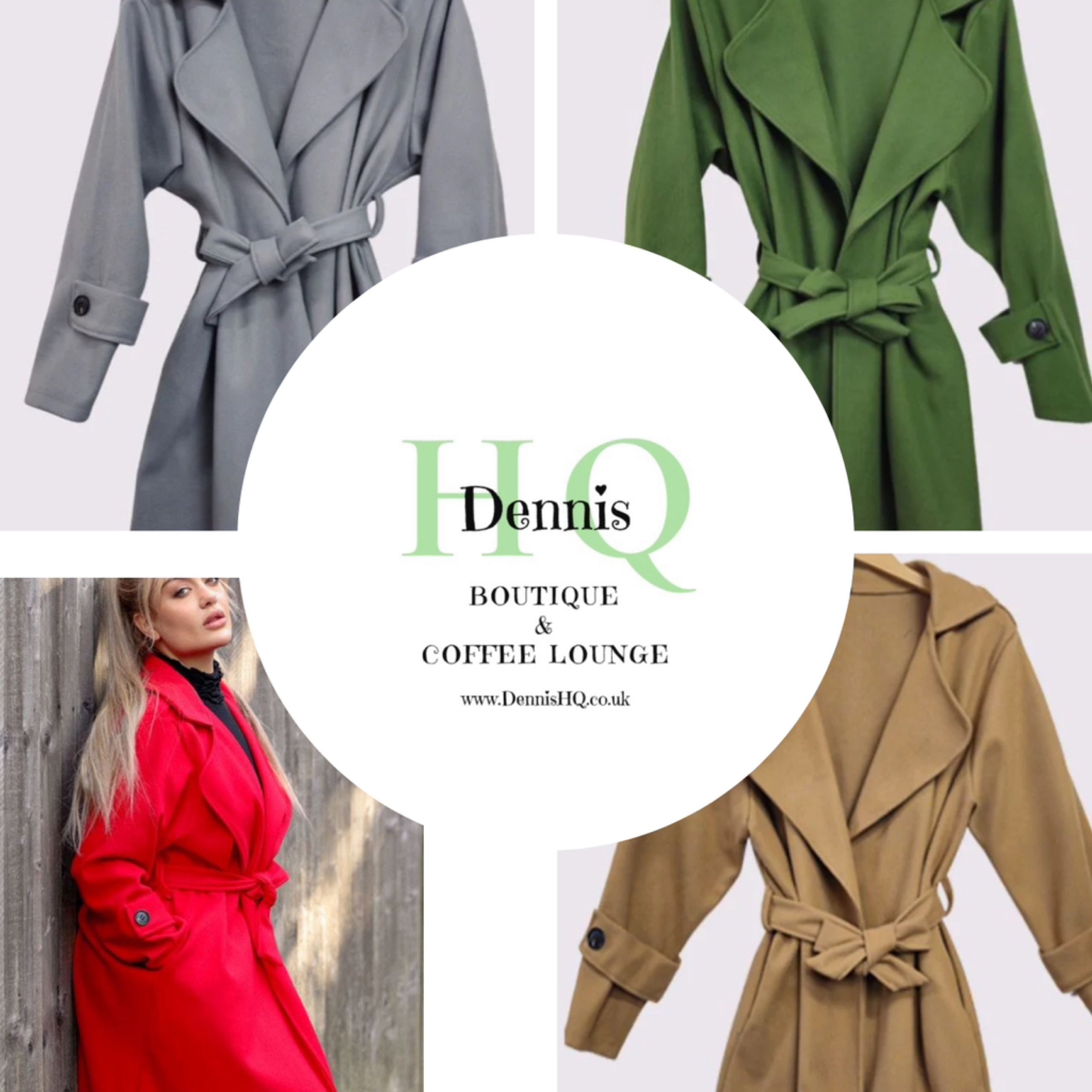3 4 Length Trench Coat with Tie Waist